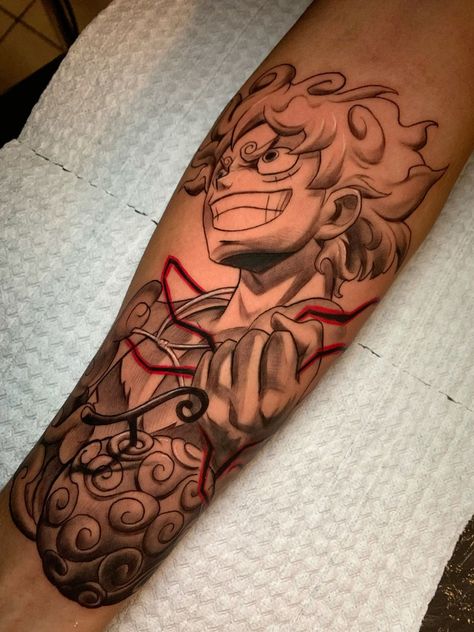 One Piece Luffy Tattoo, Gear 5 Luffy Tattoo, Gear 5 Tattoo, Panel Tattoo, Luffy Tattoo, Anime Tats, Simple Tatto, 5 Tattoo, Luffy Gear 4