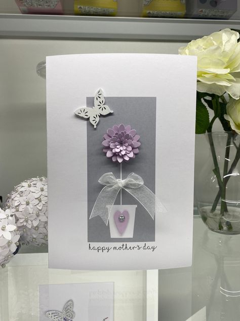 Mothers Day Cards Handmade Beautiful, Mothers Day Cards Handmade, Flower In Pot, Small Market, Happy Birthday Cards Diy, Baby Congratulations Card, Women Day, Happy Mother's Day Card, Congratulations Baby