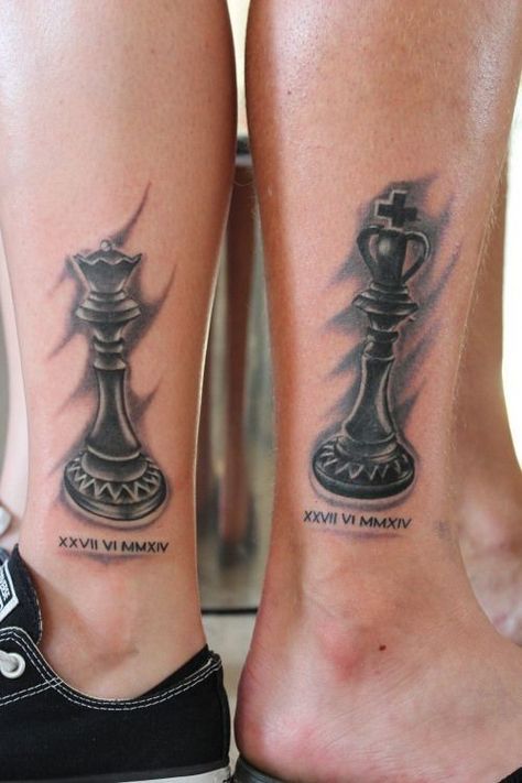 Romantic Tattoos, Chess Piece Tattoo, Chess Tattoo, Inspiring Quote Tattoos, Romantic Tattoo, Matching Best Friend Tattoos, Small Couple Tattoos, Tattoos Meaningful, Tattoos Infinity