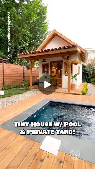 1.7M views · 39K reactions | Tiny house w/ a private pool & yard! 🏡 #housetour #tinyhouse #tinyhome #hometour #ADU #cottage | Dream Big Live Tiny Co. | Bad Room Producer · Drive Bad Room, Tiny House Trailer, Airbnb Rentals, Building A Shed, Plunge Pool, Tiny House Living, Tiny Living, Pool Houses, Little Houses