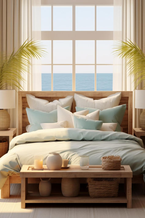 30 Beach-Inspired Coastal Bedroom Styles for Your Home Teen Beach Bedroom, Seaside Themed Bedroom, Beach Theme Bedroom, Bedroom Ideas For Teens, Themed Bedroom Ideas, Bedroom Couple, Coastal Bedroom Decor, Coastal Style Bedroom, Beach Themed Bedroom