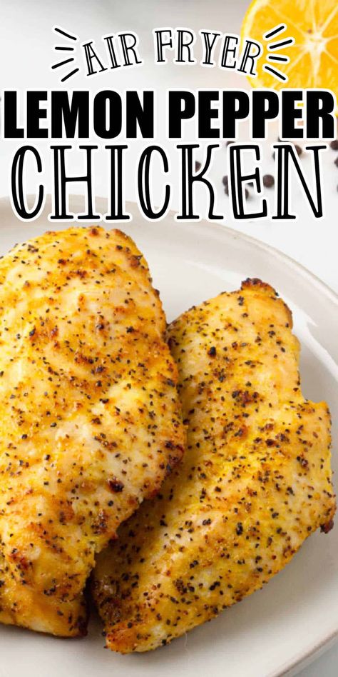 Lemon Pepper Chicken Breast, Air Fryer Recipes Chicken Breast, Air Fryer Oven Recipes, Low Carb Chicken Recipes, Air Fry Recipes, Lemon Pepper Chicken, Air Fried Chicken, Air Fryer Recipes Chicken, Pepper Chicken