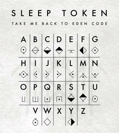 Sleep Token Alphabet, Sleep Token Runes, Sleep Token Symbols, Sleep Token Art, Sleep Token Logo, Take Me Back To Eden, Rune Alphabet, Rain Tattoo, Back To Eden