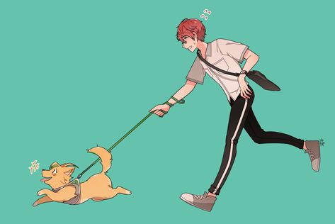 Hifumi Izanami, Doppo Kannonzaka, Digital Art Tutorial Beginner, Walking Poses, Flying Dog, Ap Studio Art, Dog Poses, Avatar Fan Art, Pets Drawing