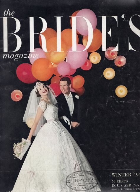 Bridal Magazine Cover, Brides Magazine Cover, Vogue Weddings, Vintage Weddingdress, Nostalgic Wedding, Retro Bride, Vintage Brides, Vintage Wedding Photos, 80th Anniversary