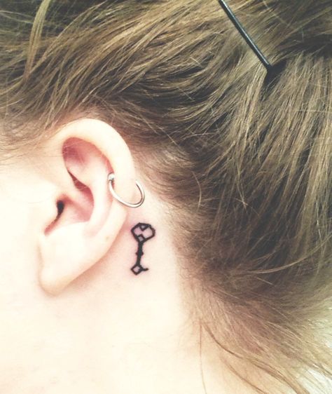 Key Tattoo Behind Ear, Key Tattoo, Pete Wentz, First Tattoo, Mini Tattoos, Behind Ear Tattoo, Tattoos And Piercings, Mars, Tattoo Ideas