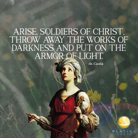 Plating Grace with Fr. Leo on Instagram: "Happy feast of St. Cecilia, patroness of Musicians! Through her intercession, may we always use the gifts God has given us to bring Him glory and expand His kingdom here on earth🙏🏼🎼 *Do you have any musicians in your life? Tag them/comment their names so we can pray for them in a special way today! :) #StCecilia #Music #Saint #Catholic #Faith #Christian #Prayer #Holy" Happy Feast Of St Blaise, St Cecilia Quotes, St Quotes, St Jerome Quotes, Catholic Photography, St Cecilia Statue, St Cecelia, Dominican Sisters Of Saint Cecilia, Pray For Them