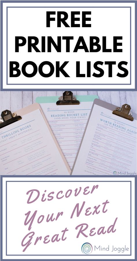 Grow Your To-Be-Read List: Free Printable Book Lists to Help You Discover Your Next Great Read | MindJoggle.com #books #amreading #bookworm #reading Tbr Reading Journal, Bookish Printables, Book List Printable, To Be Read List, Book Club Food, Reading Questions, Reading Log Printable, Tbr List, Neverending Story