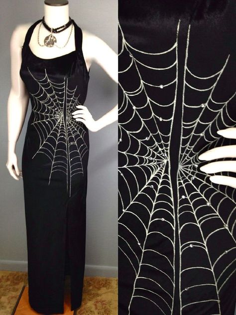 Spiderweb Clothing, Spiderweb Dress, Teacher Dress, Spider Web Design, Bombshell Dress, Kei Visual, Spider Webs, 1940s Fashion, Play Dress