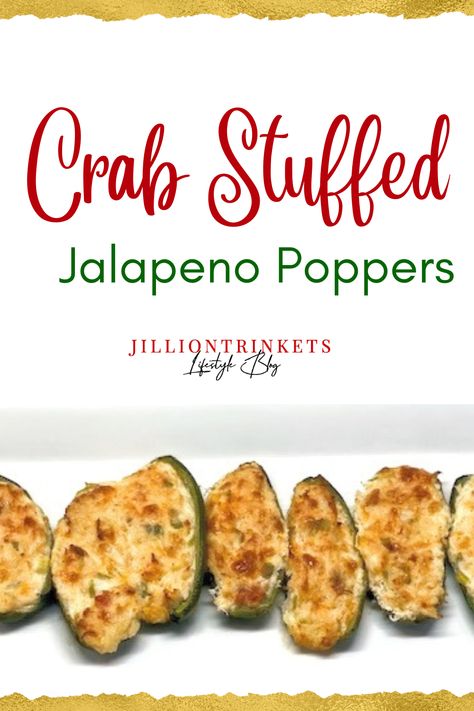 Crab Stuffed Jalapeno Poppers Crab Jalapeno Poppers, Stuffed Jalapeno Poppers, Stuffed Jalapeno, Canned Crab Meat, Crab Appetizer, Jalapeno Popper Recipes, Pepper Recipes, Crab Stuffed, Jalapeño Poppers