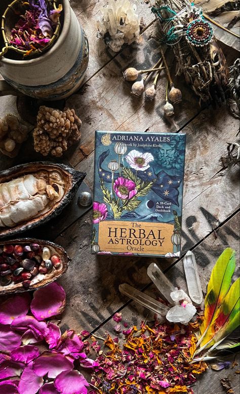 The Herbal Astrology Oracle, Herbal Astrology Oracle, Herbal Astrology, Green Witch Aesthetic, Tarot Interpretation, Tarot Astrology, Oracle Tarot, Tarot Cards Art, Herbal Magic