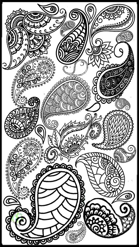 Paisley Drawing, Paisley Doodle, Zentangle Tiles, Zen Doodle Patterns, Printable Adult Coloring Pages, Henna Patterns, Zen Art, Zen Doodle, Zentangle Art