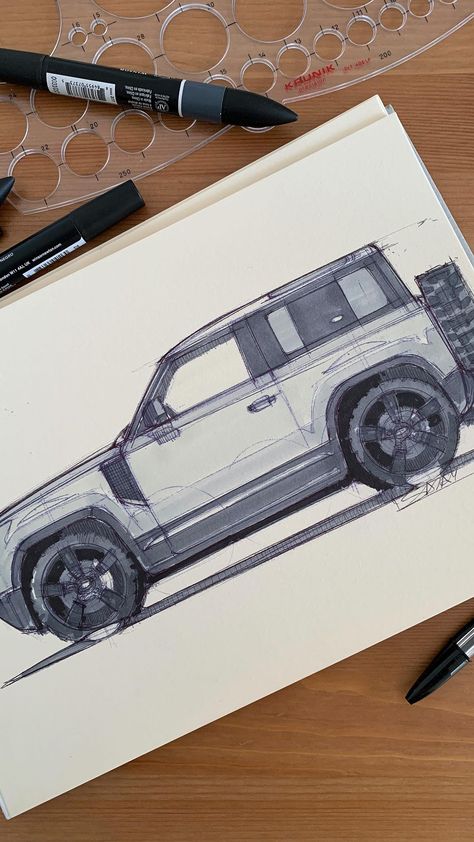 Sajay Shinu’s Instagram post: “Land Rover Defender 90 V8. Okay, so I made my very first Timelapse reel. Double posting this weekend because of the same reason. I was…” Land Rover Defender Drawing, Defender Drawing, Jeep Drawing, Defender Car, Bmw Art, Cute Love Photos, Cool Car Drawings, Land Rover Defender 90, Car Design Sketch