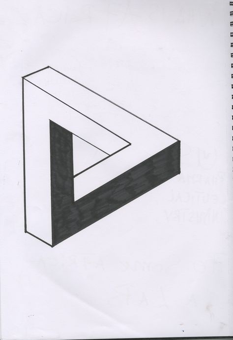 The Impossible Triangle Optical Illusion Illusion Sketch, Triangle Illusion, Triangle Optical Illusion, Impossible Triangle, Impossible Shapes, Holiday Club, Optical Art, Branding Mood Board, Drawing Stuff