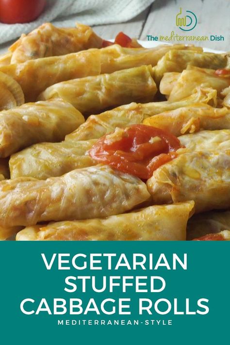 Veggie Stuffed Cabbage Rolls, Mediterranean Stuffed Cabbage Rolls, Cabbage Rolls Vegetarian Meatless, Cabbage Roll Vegetarian, Plant Based Cabbage Rolls, Vegetarian Stuffed Cabbage Recipes, Vegetarian Cabbage Rolls Recipe, Veg Cabbage Rolls, Vegetarian Stuffed Cabbage Rolls