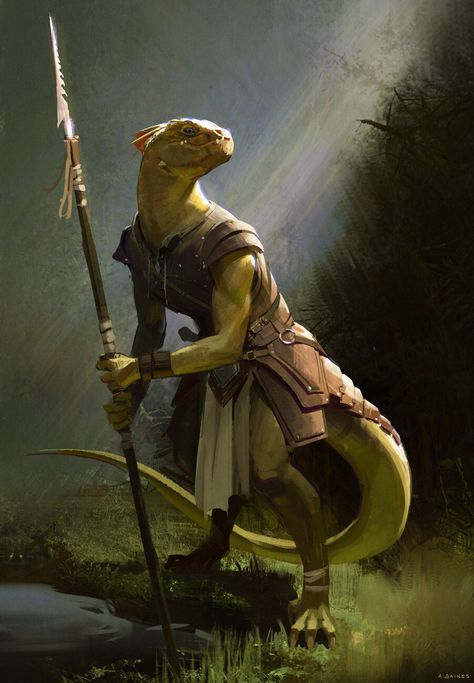 Argonian, Adam Baines on ArtStation at https://www.artstation.com/artwork/xzavP4 Lizard Folk Dnd, Female Lizardfolk, Lizardfolk Dnd, Lizardfolk Art, Lizard Folk, Elder Scrolls Art, Non Human, Heroic Fantasy, Fantasy Races