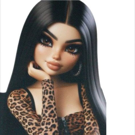 Black Hair Bratz, Bratz Doll Black Hair, Bratz Black Hair, Black Hair Barbie, Black Avatar, Black Bratz Doll, Brat Doll, Cartoon Character Tattoos, Bratz Girls