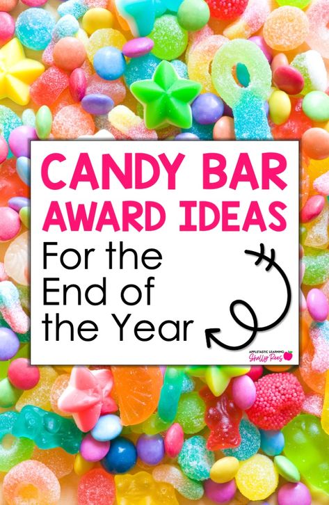 Looking for candy bar award ideas for elementary students? Find ideas for candy bar awards for students, including printable certificates, candy awards list, and end of year award ideas. Perfect end of the year awards for 2nd grade, 3rd grade, 4th grade, 5th grade, and middle school! Candy Rewards For Students Cute Ideas, Candy Rewards For Students, End Of Year Banquet Ideas, Dots Candy Saying, Classroom Candy Awards, Volunteer Awards Ideas, Candy Bar Awards For Sports, Candy Awards For Employees, Candy Awards For Sports