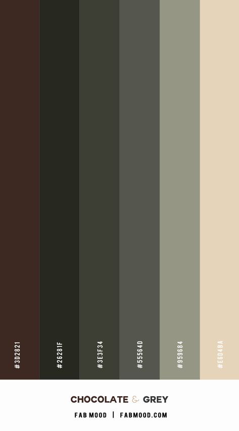 chocolate brown color palette, chocolate and grey, brown and grey color, best color ideas, best bedroom colors, best color combination, top 10 color schemes, brown and grey paint colors, brown and grey color combination, best color for bedroom walls, best colour combinations photos Grey Furniture Color Scheme, Wall Paint To Match Brown Furniture, Dark Brown Color Matching, Charcoal Grey Bedroom Ideas Room Colors, Wall Color Ideas With Brown Furniture, Grey And Brown Room Ideas Bedroom, Dark Brown And Gray Color Palette, Dark Chocolate Brown Color Palette, Dark Chocolate Walls