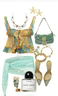 Tropical Outfit Inspiration, Mermaid Aesthetic Outfit, Tropical Outfits, 2014 Tumblr, Beach Party Outfits, Mermaid Core, Tropical Outfit, Beachy Outfits, Ibiza Outfits