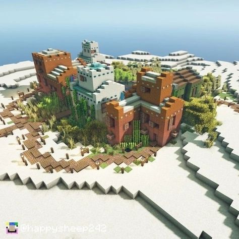 Minecraft Sandstone Palette, Minecraft Houses Desert, Minecraft Compound, Minecraft Desert Base, Minecraft Desert Builds, Minecraft Desert House, Minecraft Oasis, Village In Minecraft, Minecraft Desert