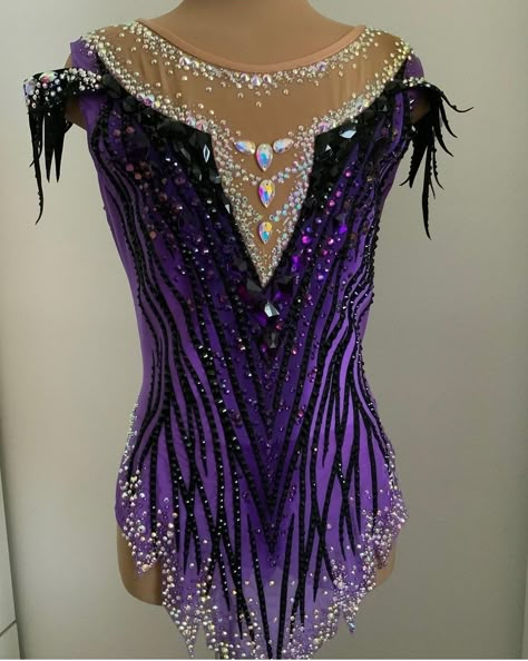 Acro Leotards, Leotards For Gymnastics, Purple Leotard, Rhythmic Gymnastics Costumes, Leotards Gymnastics Rhythmic, Twirling Costumes, Competition Outfit, Gymnastics Leos, Gym Leotards