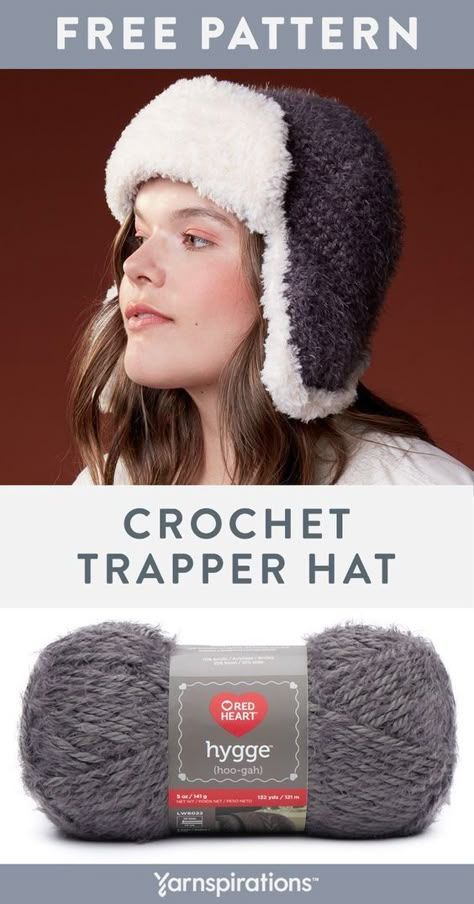 Hat With Ear Flaps Crochet, Crochet Ushanka Hat, Ear Flap Crochet Hat, Crochet Flap Hat, Crochet Trapper Hat Pattern Free, Crochet Ear Flap Hat Pattern Free, Crochet Hat With Earflaps Pattern, Crochet Ear Flap Hat Pattern, Ear Flap Hat Crochet Pattern