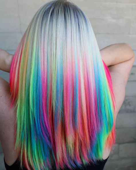 Hair For Summer, Summer Lights, Fantasy Hair Color, Pop Hair, Platinum Blonde Hair Color, Vivid Hair Color, Rainbow Hair Color, Cute Hair Colors, Creative Hair Color