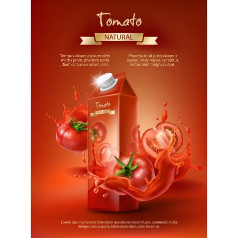 Tomato juice ad,vector Unique Brochure Design, Juice Ad, Brand Packaging Design, Sliced Tomatoes, Food Logo Design Inspiration, Graphic Design Brochure, Creative Advertising Design, Food Logo Design, 광고 디자인