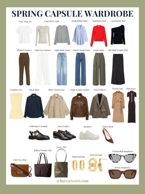 Spring Capsule Wardrobe 2024 Spring Capsule 2024, Capsule Wardrobe 2024 Spring, Spring Capsule Wardrobe 2024, Short Trench Coat, Spring Capsule, Gucci Loafers, Spring Capsule Wardrobe, Blue Striped Shirt, Summer Capsule Wardrobe