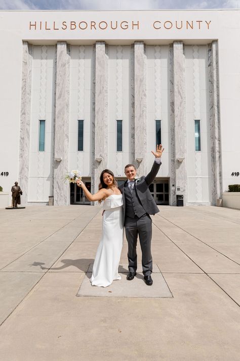 Hillsborough County Courthouse Elopement in Tampa, Florida — PINE & FORGE #FloridaWeddingPhotographer #FloridaElopementPhotographer Tampa Courthouse Wedding, Tampa Elopement, Vibe Board, Courthouse Wedding Photos, Courthouse Elopement, Bouquet Holder, Elopement Styling, Tampa Wedding, Courthouse Wedding