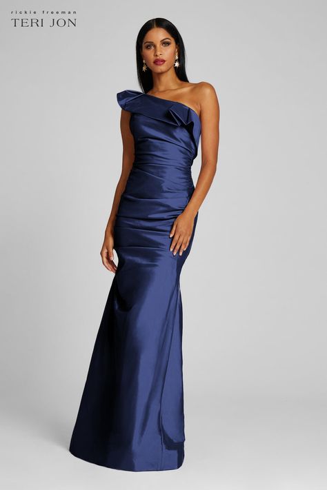 Official Website and Online Store Beautiful Dresses and Gowns with No Hassle Returns Taffeta Gown, Evening Gowns With Sleeves, Black Tie Party, Pleated Drapes, Mother Of The Bride Gown, Teri Jon, Taffeta Fabric, Printed Gowns, Bride Groom Dress