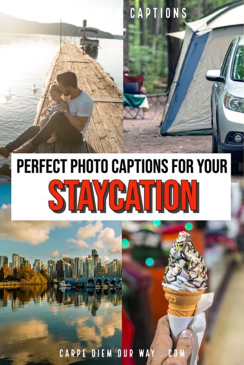 When it is staycation time use these perfect staycation captions for your photos! Staycation quotes and sayings about staycations can be found inside this article! Staycation Captions For Instagram, Captions For Instagram Photos, Staycation Quotes, Instagram Post Captions, Montreal Travel, Vancouver Travel, Canada Vancouver, Canada Travel Guide, Toronto Travel