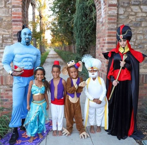 aladdin family costumes Family Halloween Costumes Aladdin, Sleeping Beauty Group Costume, Family Aladdin Costumes, Aladdin Group Costume, Aladin Family Costumes, Aladdin Family Costume, Walmart Halloween Costumes, Family Costumes For 4, Disney Halloween Costumes Diy