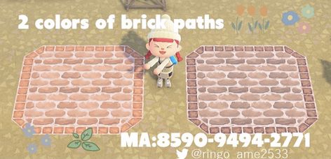 Paths Acnh, Acnh Elegant, Brick Paths, Acnl Paths, Acnh Patterns, Brick Path, Animal Crossing Funny, Brown Brick, Acnh Design