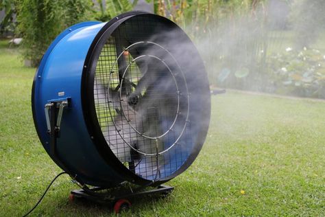 portable misting fans Outdoor Cooling System Ideas, Patio Misting System, Outdoor Misting Fan, Water Mister, Misting Fan, Water Mist, Outdoor Bath, Outdoor Fan, Family Dining