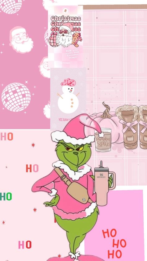 Christmas Wallpaper Ipad Grinch, Preppy Christmas Wallpaper, Preppy Grinch, Christmas Wallpaper Ipad, Wallpaper For Ipad, Cute Disney Characters, Preppy Christmas, Wallpaper Ipad, Preppy Wallpaper