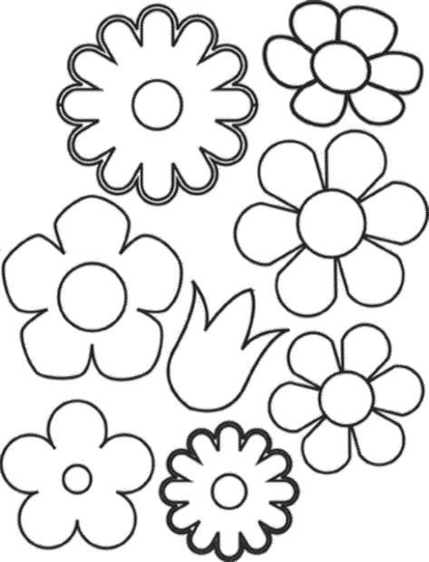 coloring-pages-for-girls-flowers-easy Flower Coloring Sheets, Shape Coloring Pages, Printable Flower Coloring Pages, Arte Doodle, Flowers Easy, Spring Coloring Pages, Flower Outline, Pola Sulam, Easy Coloring Pages