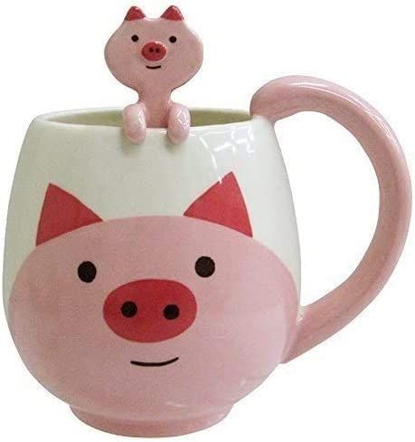 Funny Coffee Mug 14 oz Pig Coffee Mug with Spoon Funny Gift Mug Novelty Cup Ceramic Mug Gift for Women Men Birthday Christmas : Amazon.co.uk: Home & Kitchen Novelty Cups, Funny Pigs, Cup Ceramic, Chocolate Caliente, This Little Piggy, Funny Coffee Mug, Cute Pigs, Ceramic Coffee Cups, Spoon Set