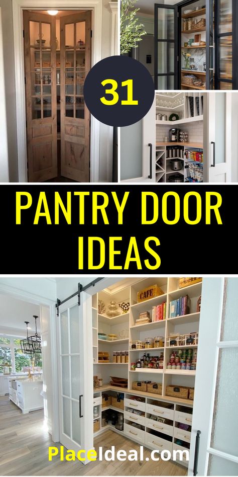 31 Pantry Door Ideas to Transform Your Kitchen with Style Black Sliding Doors, Farmhouse Style Pantry, Walk In Pantry Ideas, Pantry Door Ideas, Narrow Pantry, Pantry Plans, Wooden Pantry, Kitchen Pantry Doors, Vintage Pantry