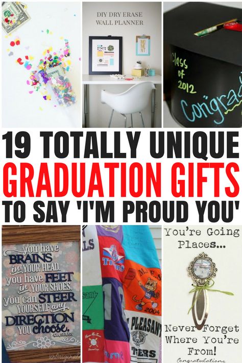 Looking for the perfect unique graduation gifts for your special someone? We’ve rounded up 19 unique gift ideas to help do just that. Whether you’re looking for graduation gifts for high school, college, or university graduations, for girls, for guys, for your son or daughter, or even for your best friend or boyfriend, this gift guide will help you say ‘congratulations!’ and ‘I love you!’ all at the same time. We’ve even included a few DIY ideas to add a personal touch. Graduation Gifts For High School, Easy Graduation Gifts, Creative Graduation Gifts, Meaningful Graduation Gifts, Senior Graduation Gifts, Graduation Gifts For Guys, Funny Graduation Gifts, College Grad Gifts, Diy Graduation Gifts