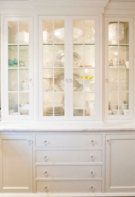 Recessed China Cabinet, Corner China Cabinet, Glass China Cabinet, Kitchen Opening, Glass Upper Cabinets, Kitchen Built Ins, Built In China Cabinet, Glass Kitchen Cabinets, Dining Hutch