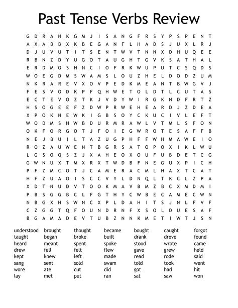 Past Tense Verbs Review Word Search Past Tense Activities, Past Simple Worksheets, Simple Past Verbs, Esl Flashcards, Past Tense Worksheet, Past Tense Verbs, Jumbled Words, Verb Words, Simple Past