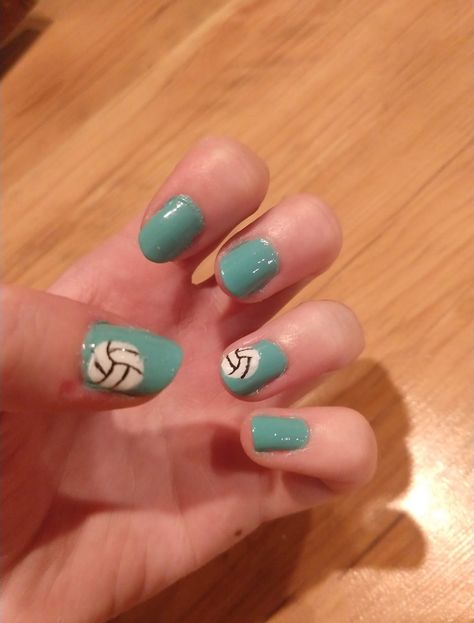 Volleyball Nail Ideas, Nails For Volleyball, Volleyball Nails Designs, Volleyball Nail Art, Sporty Nails, Volleyball Nails, Volleyball Crafts, Neat Nails, Volleyball Stuff