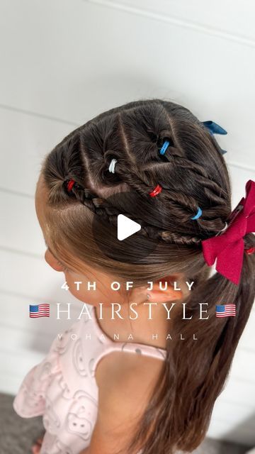 Yohana Hall on Instagram: "4th of July inspired hairstyle! This one turned out so cute!   #4thofjuly #4thofjulyhair #cutehair #cutehairstyles #easyhairstyles #girlmom #hairstyles #hairideas #hairinspiration #hairtutorial" 4th July, Girl Mom, Hair Tutorial, Cute Hairstyles, Easy Hairstyles, Hair Inspiration, 4th Of July, So Cute