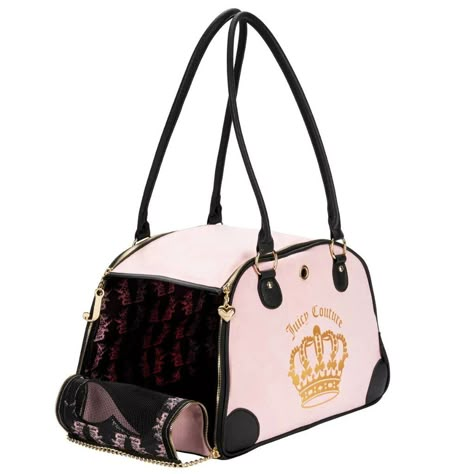 Juicy Couture Pink Pet Carrier Crown Pink Faux Suede Small Dog Or Cat Carrier Up To 10 Pounds Limited Edition Great For Small Dogs, Cats And Rabbits. Item Ships Brand New In Original Clear Sealed Packaging With Tags. Color Pink Brand Juicy Couture Product Dimensions 16"L X 10"W X 10"H Target Audience Cat, Rabbit, Dog Material Leather, Metal, Suede & The Breathable Faux Suede & Leather Exterior Of Our Cat Travel Carrier Keeps Your Naughty Pet Smiling, While The Sturdy Construct Ensures It Stays I Cats And Rabbits, Dog Travel Carrier, Cat Travel Carrier, Small Pet Carrier, Crown Pink, Travel Carrier, Cat Travel, Cat Items, Cat Carrier