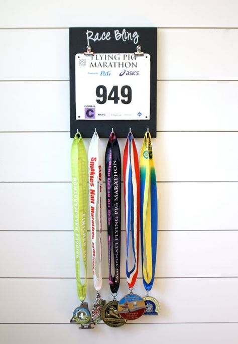 Running Race Bib and Medal Display -  Race Bling Achievement Wall, All Background, Crossville Tn, Print Lettering, Race Medal, Running Medals, Race Bibs, Medal Holder, Medal Holders