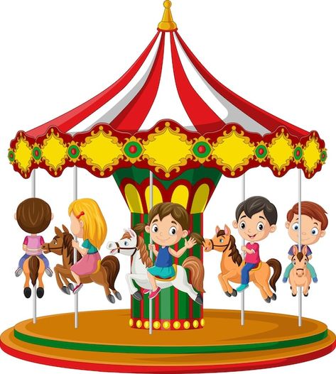 English Conversation For Kids, Emoji People, Kids Carnival, Carousel Horse, Carnival Themes, Graphic Editing, African Animals, Toy Train, Roller Coaster