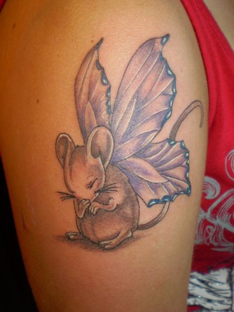 Wing Tattoo On Shoulder, Butterfly Wing Tattoo, Ant Tattoo, Mouse Tattoo, Teacup Tattoo, Rat Tattoo, Tattoo Angel, Grey Mouse, Flying Bat