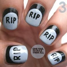 DIY halloween nails: DIY Halloween nail art / Witch - Fereckels Rip Nails, Halloween Nail Art Tutorial, Halloween Nails Diy, Nail Art Pictures, Seasonal Nails, Nails Diy, Great Nails, Halloween Nail, Acrylic Nail Art